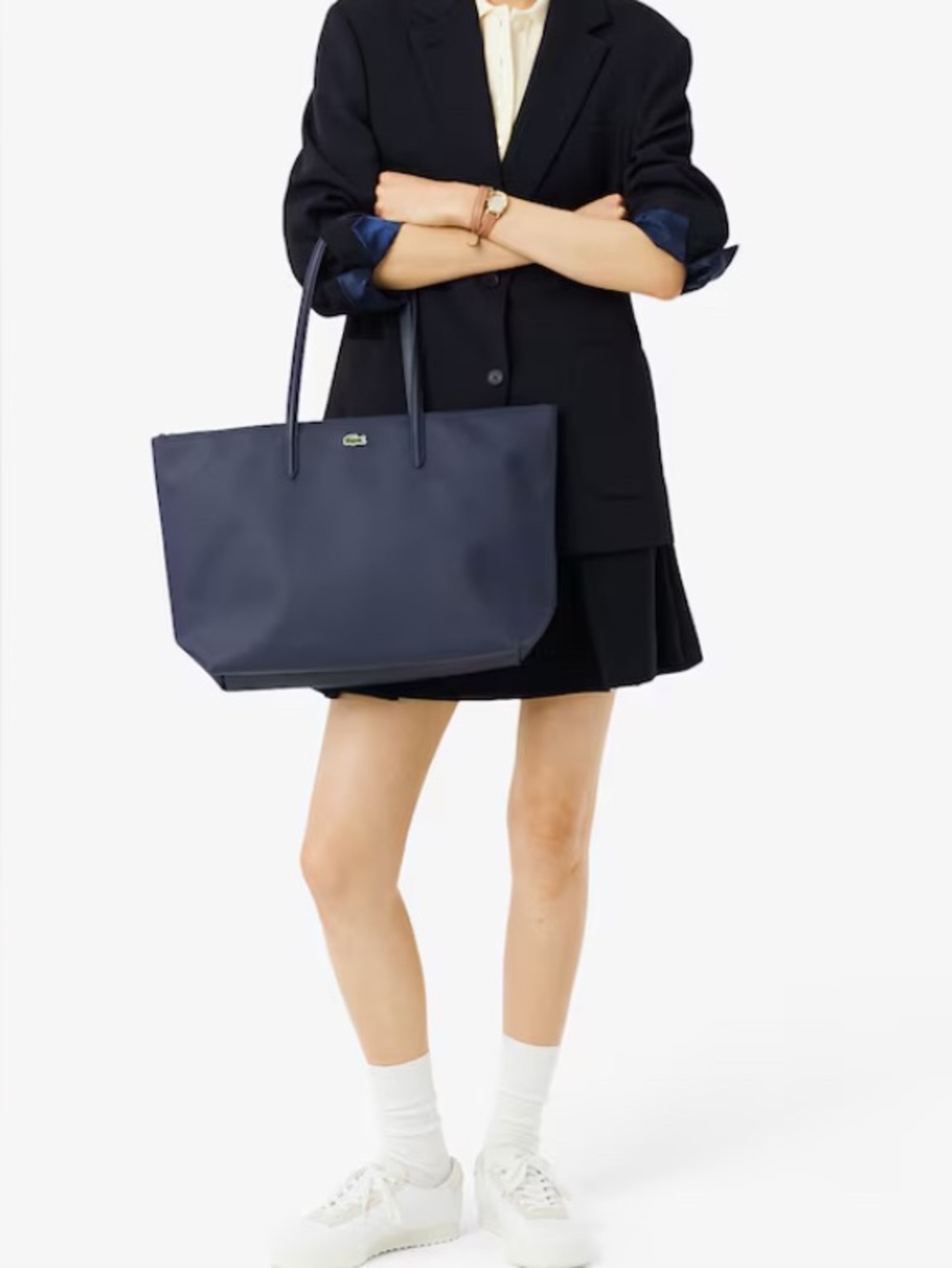 Lacoste L.12.12 Concept Tote handbag Bag purse navy blue NWT - Picture 3 of 10